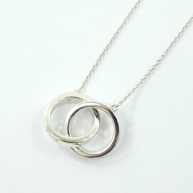 Tiffany Co 1837 Interlocking Circle Pendant Necklace Silver 2399$